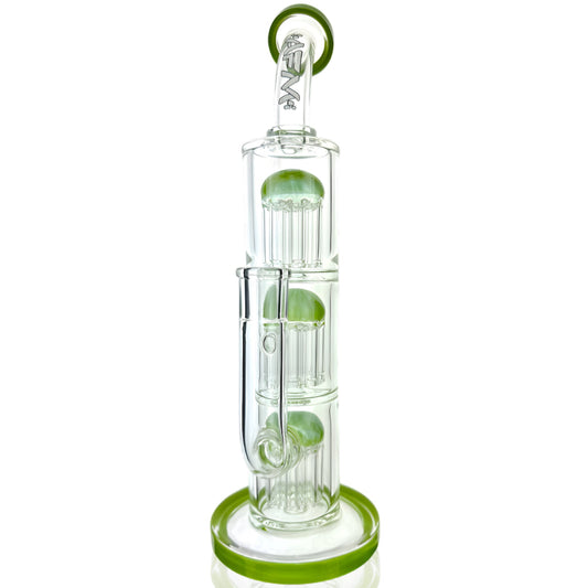 AFM Glass TX093 Three Tree Perc Bong - 12in Green