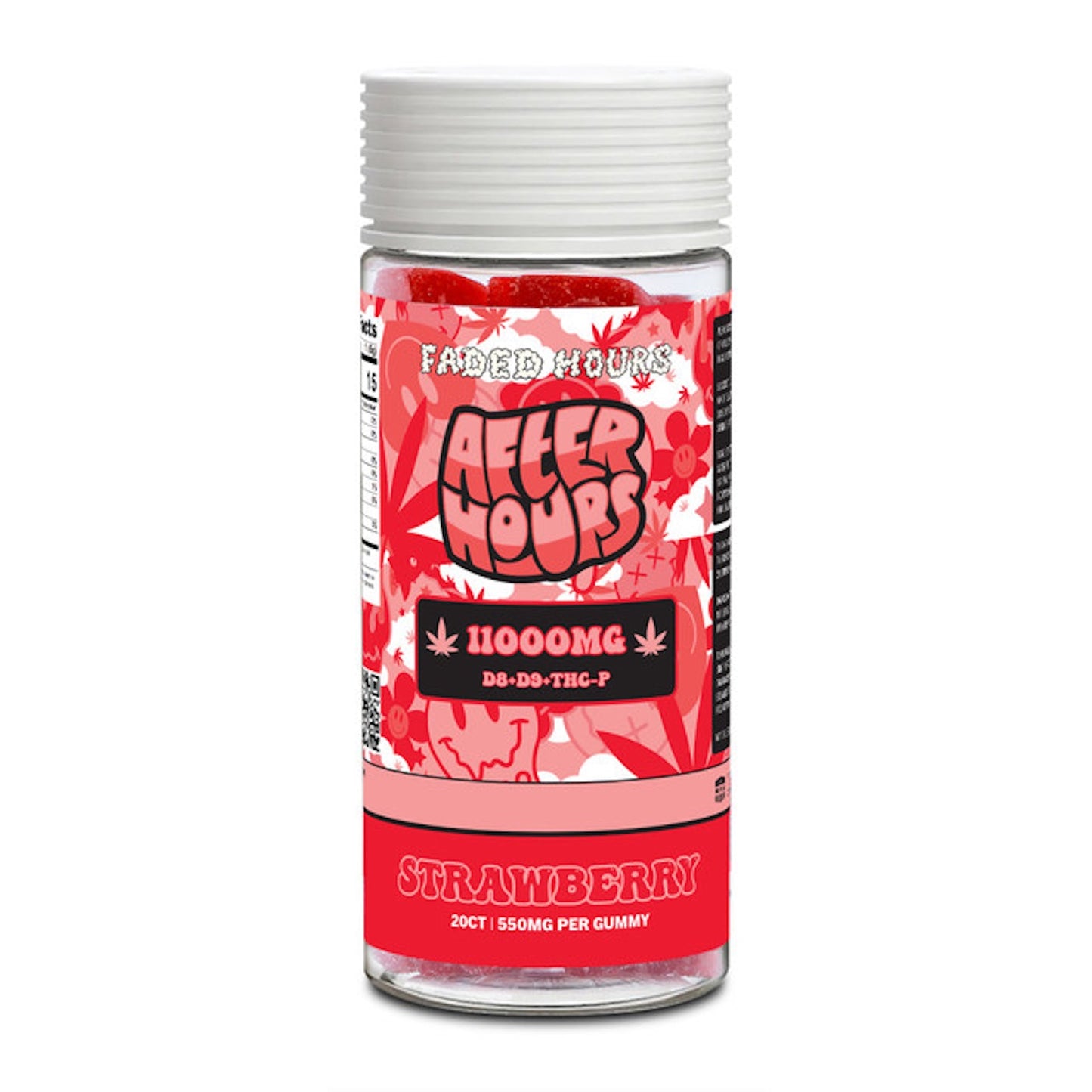 After Hours D8 + D9 + THC-P Gummies - 11,000mg (20ct) Strawberry