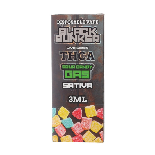 Black Bunker THC-A Live Resin Vaporizer - 3000mg Sour Candy Gas (S)