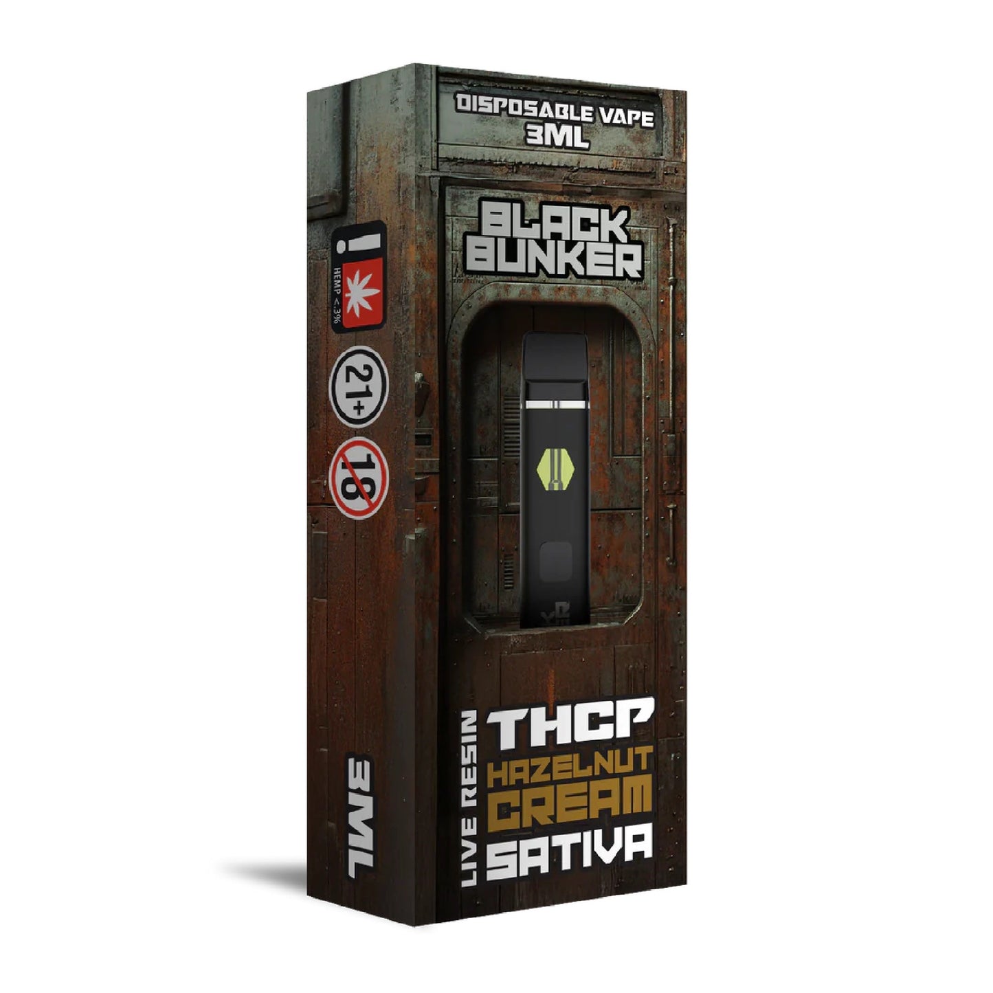 Black Bunker THC-P Live Resin Vaporizer - 3000mg Hazelnut Cream (S)