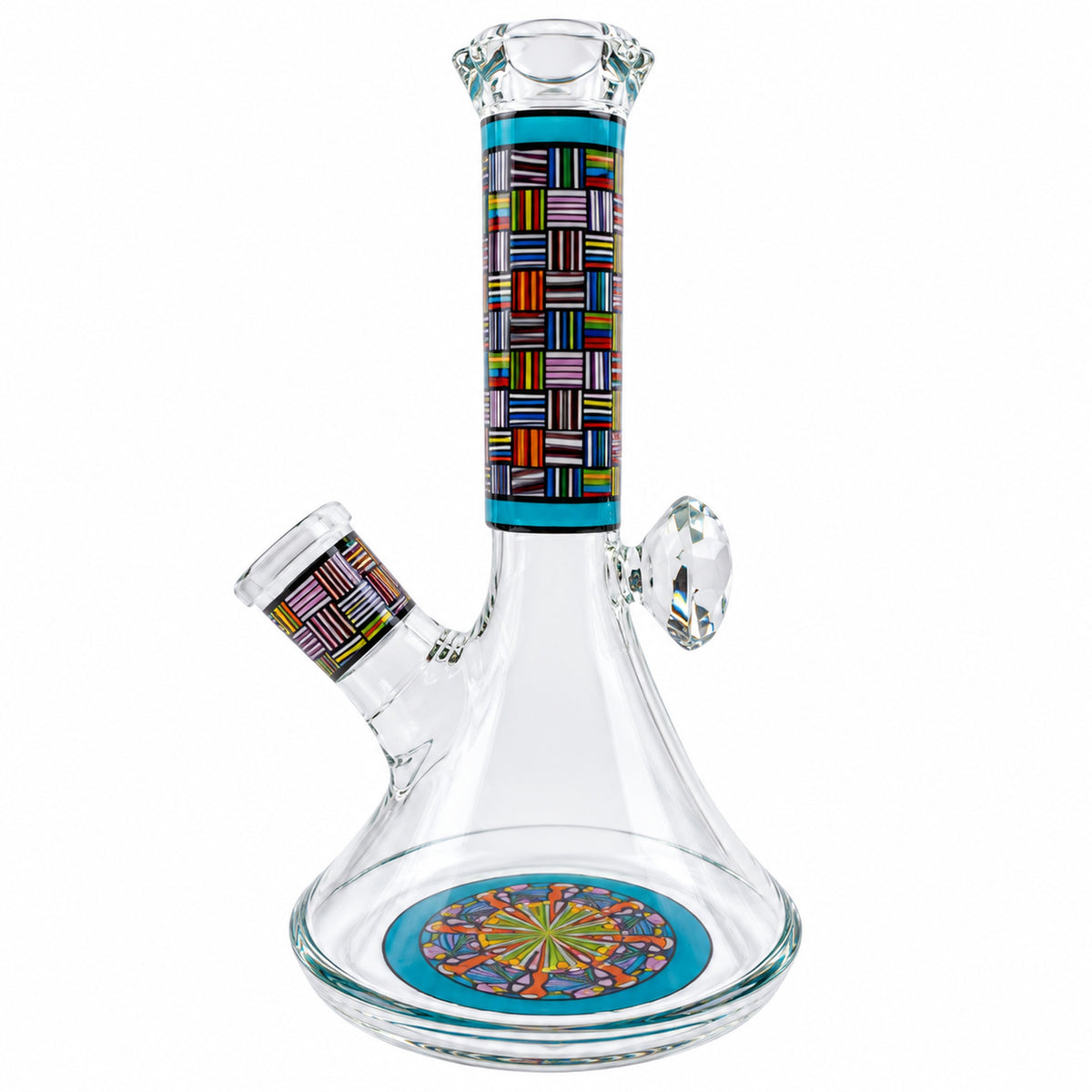 Blue Mosaic Beaker Bong - 7in