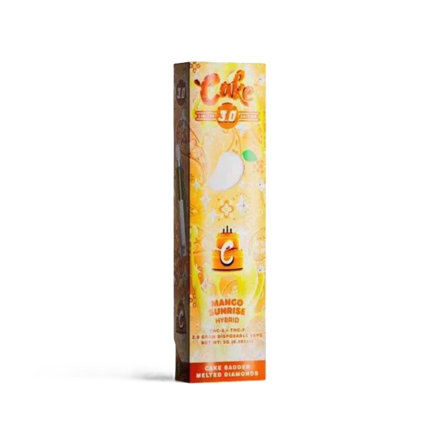 Cake Limited Edition THC-A + THC-P Badder Melted Diamonds Vaporizer - 3000mg Mango Sunrise (H)