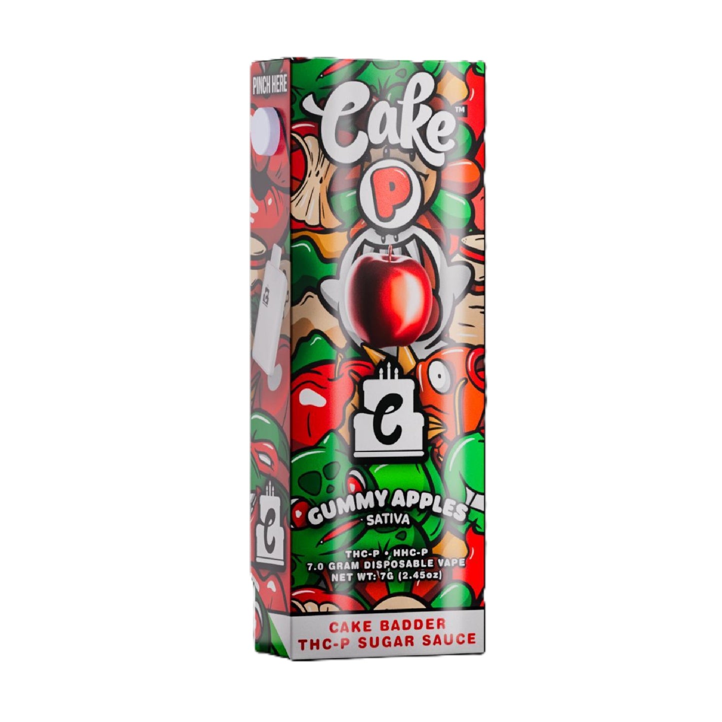 Cake P Badder THC-P Sugar Sauce Vaporizer - 7000mg Gummy Apple (S)