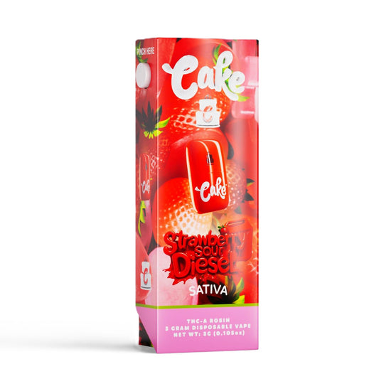 Cake THC-A Rosin Vaporizer - 3000mg Strawberry Sour Diesel (S)