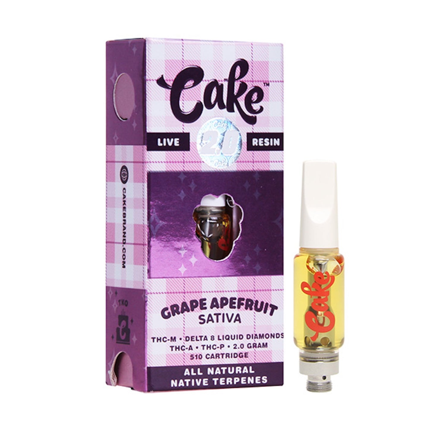 Cake TKO THC-A + Delta 8 Cartridge - 2000mg Grape Ape Fruit / Single Cart