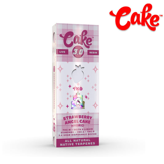 Cake TKO THC-M + Delta 8 Vaporizer - 3000mg Strawberry Angel Cake