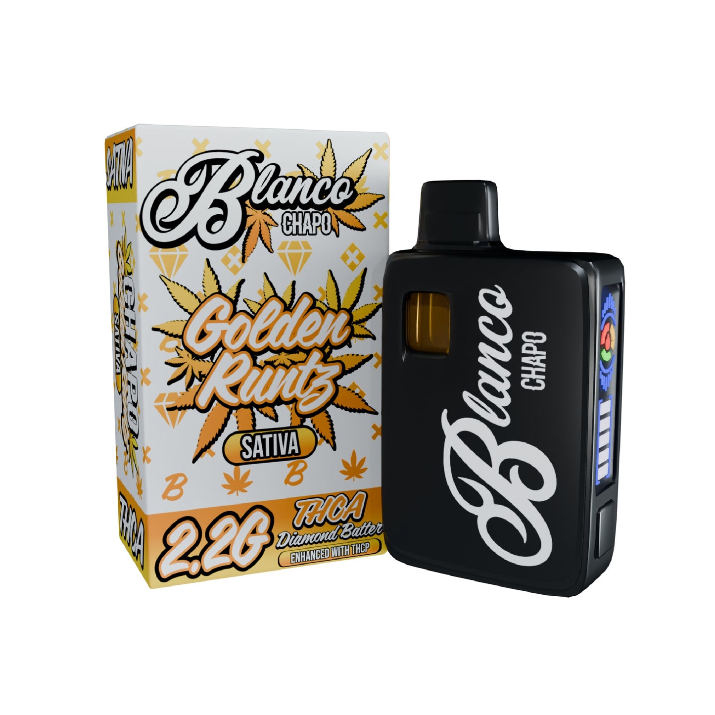 Chapo Blanco THC-A Diamond Batter Vaporizer - 2200mg Golden Runtz (S)