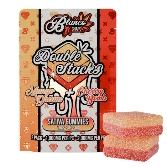 Chapo Double Stacks THC-P Gummies - 2000mg Mango Dream (S) + Cherry Bomb (S)