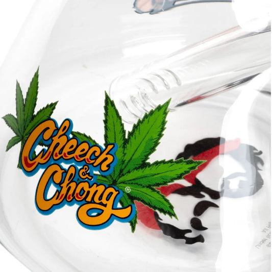 Cheech & Chong Glass Pop Art Beaker Bong - 10in