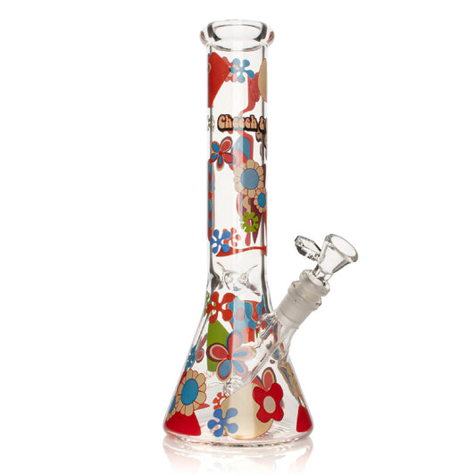 Cheech & Chong Glass Power to the Flower Beaker Bong - 12in