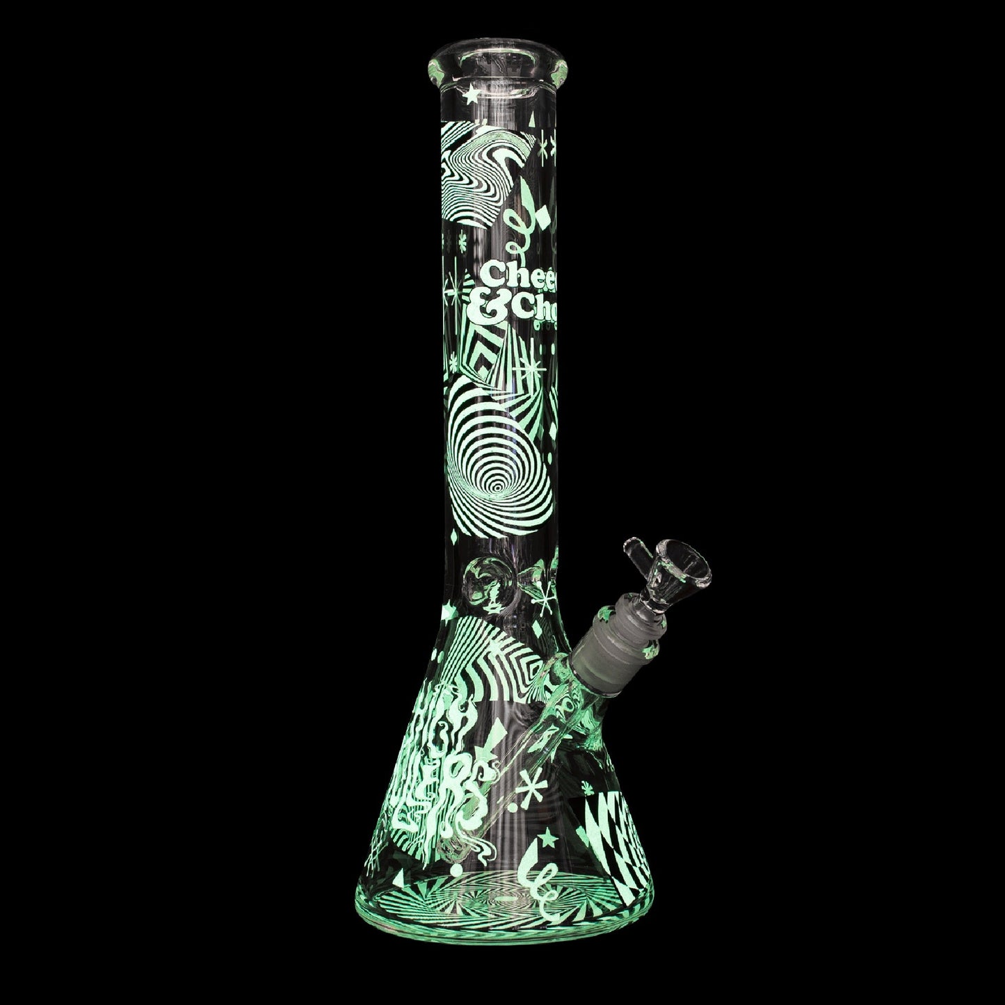Cheech & Chong Optical Illusion GITD Bong - 15in