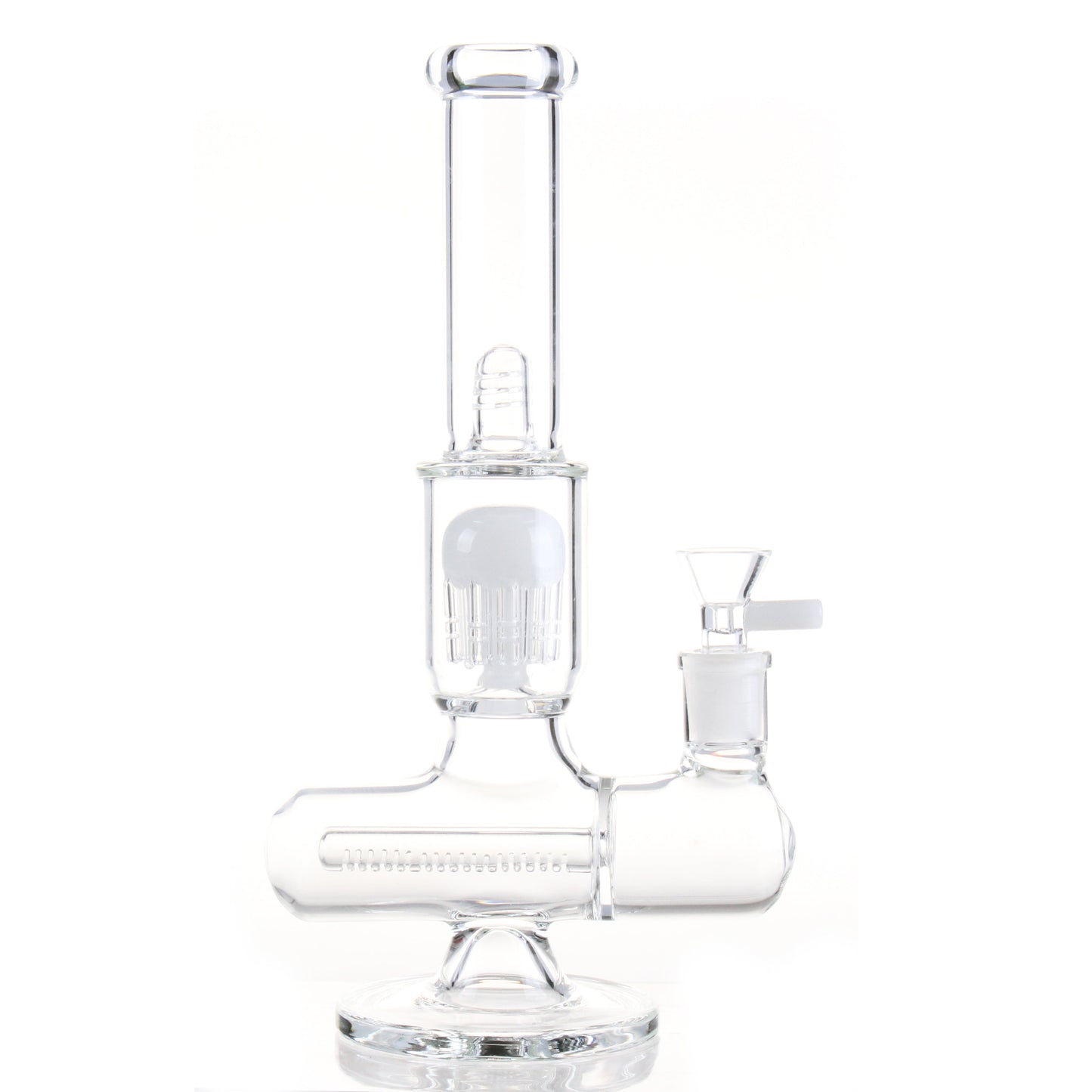 Colored Inline Perc Bong - 10in White