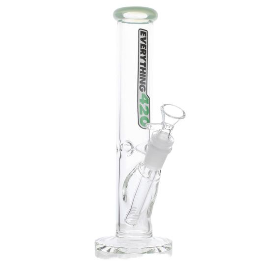 Colored Tip Straight Tube Bong - 10in Jade