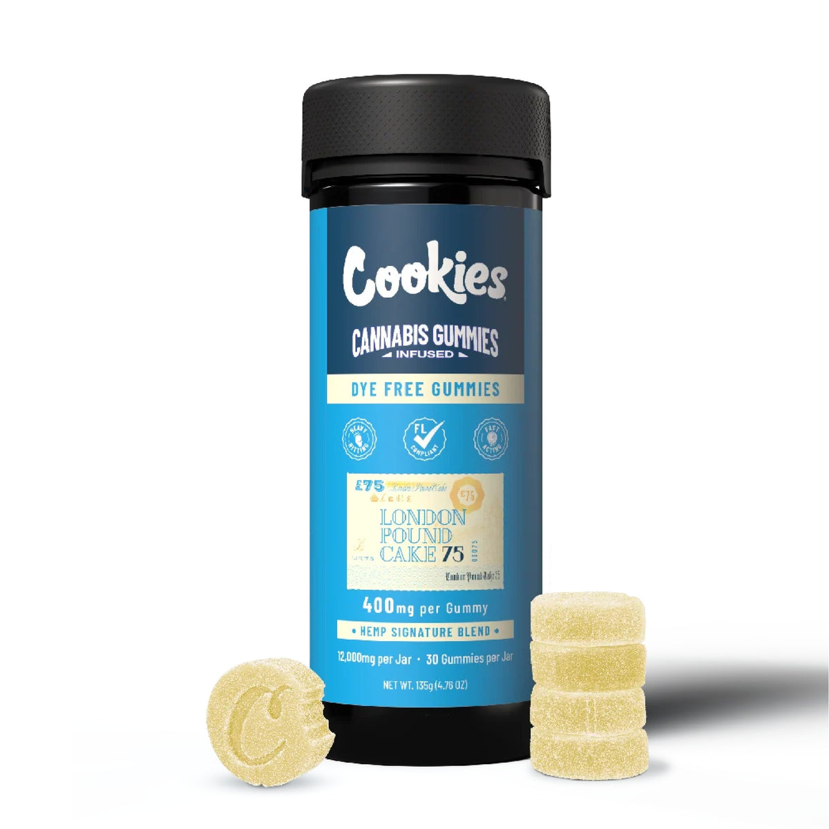 Cookies Cannabis Infused Gummies - 12,000mg (30ct) London Pound Cake