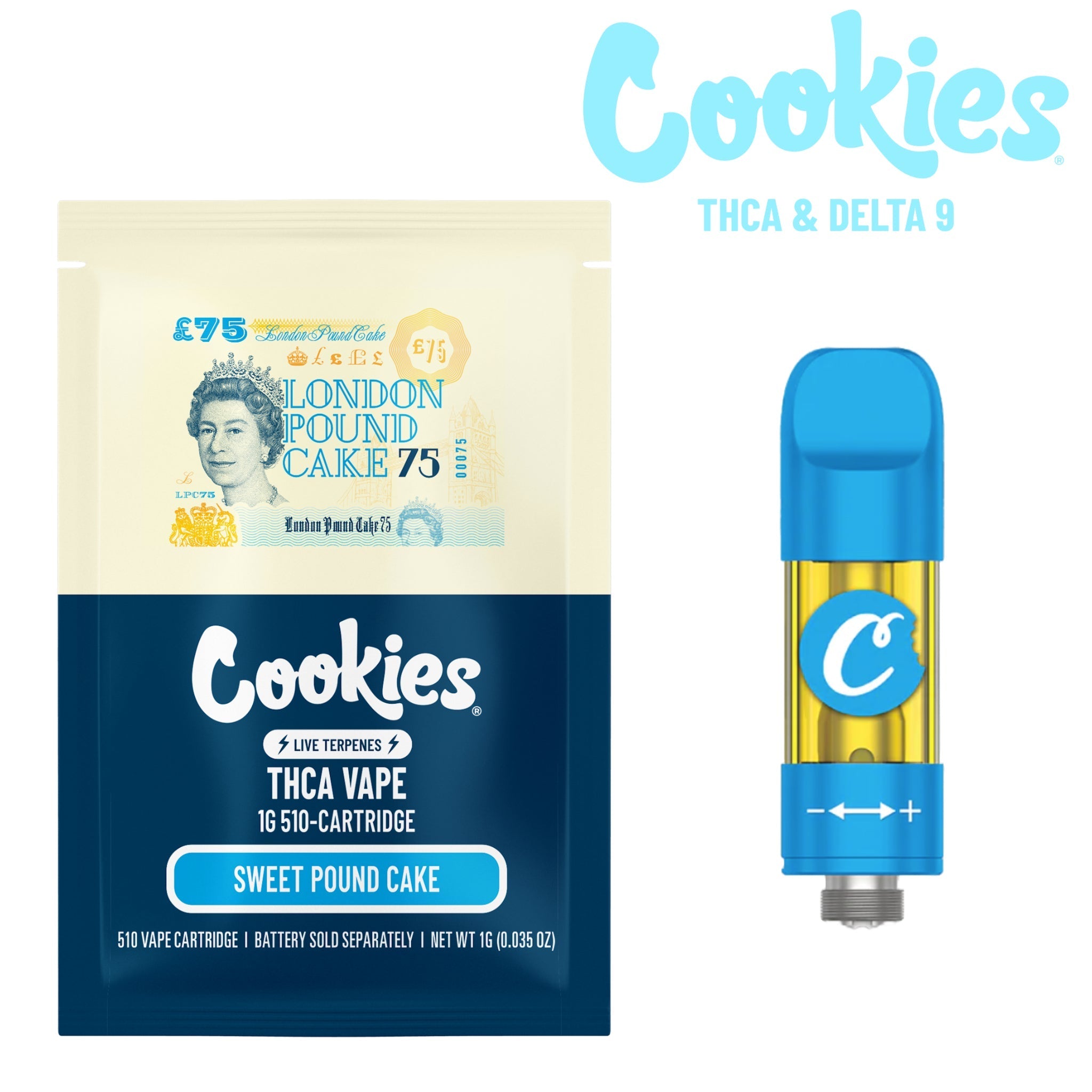 Cookies London Pound Cake THC-A Cartridge - 1000mg - Everything 420 Cookies London Pound Cake THC-A Cartridge - 1000mg - Everything 420