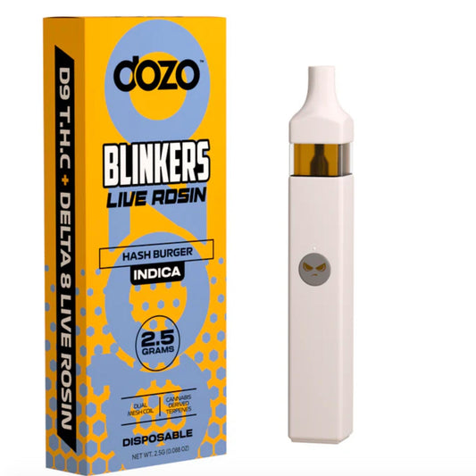 Dozo Blinkers Live Rosin D8+ D9 + CDT Vaporizer- 2500mg Hash Burger (I)
