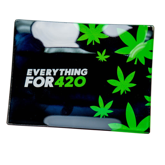 EF420 Glass Rolling Tray Black / 6.5 Inches