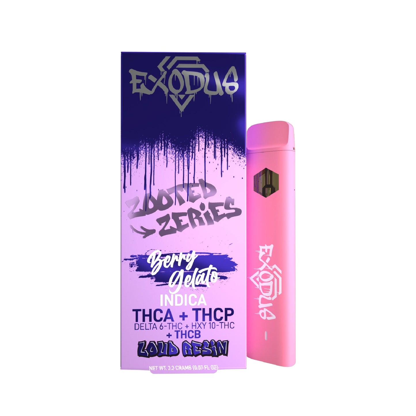 Exodus Zooted Vaporizer - 2200mg Berry Gelato (I)