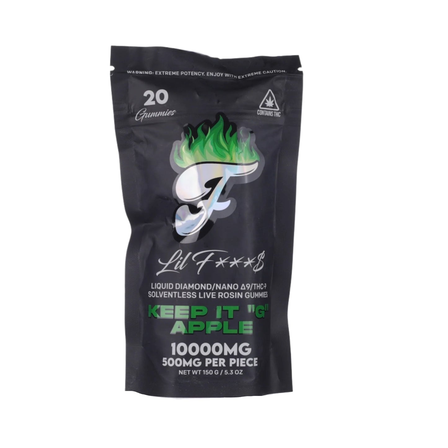 Fuego Lil F***S Nano D9 + THC-P Live Rosin Gummies - 10,000mg Keep It "G" Apple