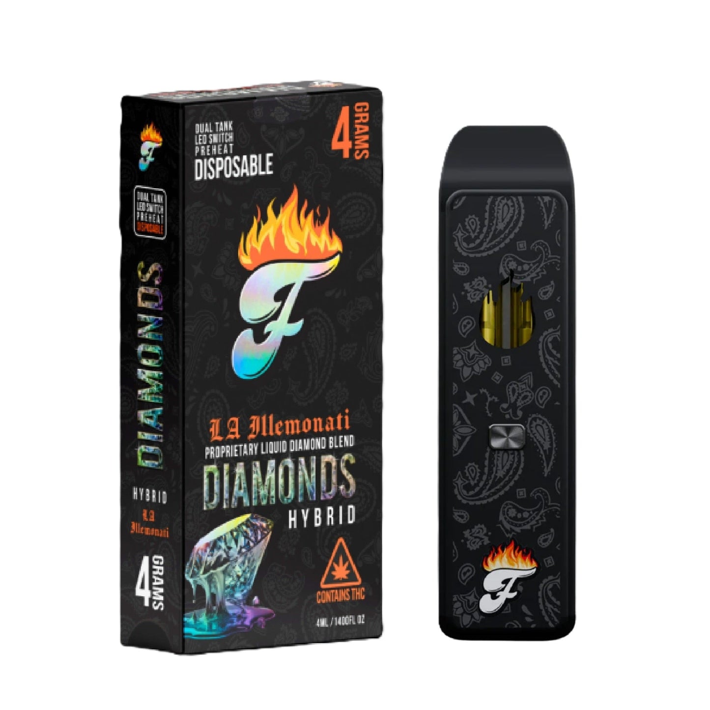 Fuego Liquid Diamonds Vaporizer - 4000mg L.A. Illemonati