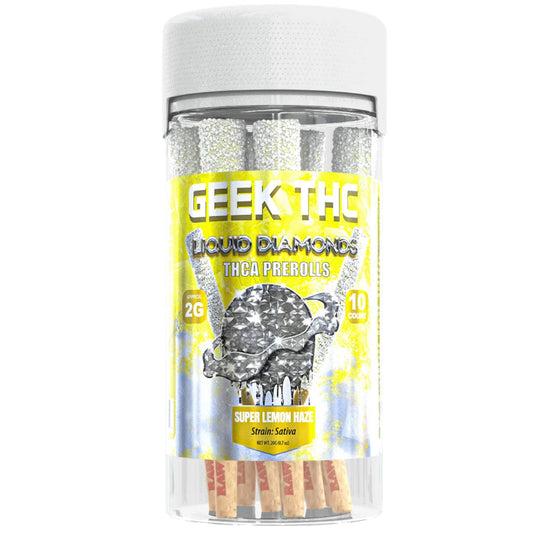 Geek Liquid Diamond THC-A Pre-Rolls - 2g (10ct) Super Lemon Haze (S)