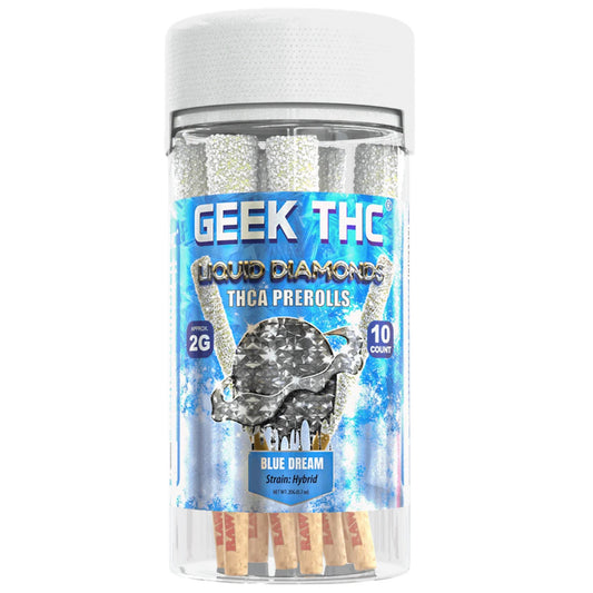 Geek Liquid Diamond THC-A Pre-Rolls - 2g (10ct) Blue Dream