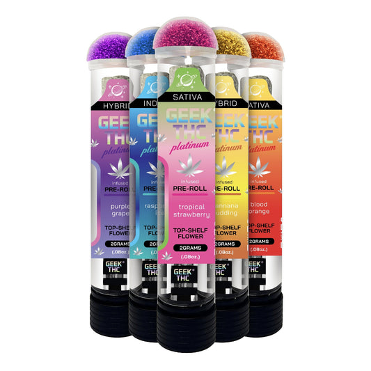 Geek Platinum Glass Tip Infused THC Pre-Roll + Edible - 2g