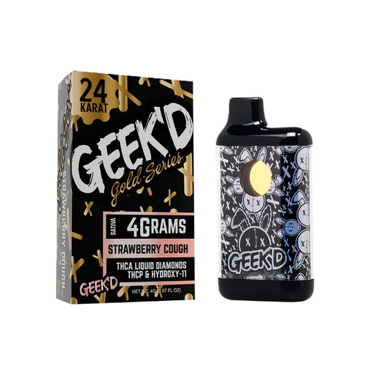 Geekd 24K Gold Series Vaporizer - 4000mg Strawberry Cough (S)