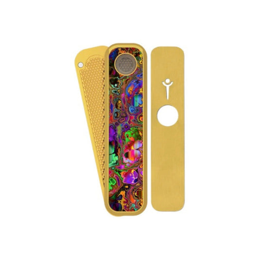 Genius Top Secret Pipe - 6in Psychedelic Genius/Gold