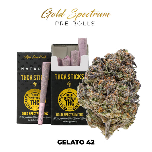 Gold Spectrum THC-A Pre-Roll Sticks - 6ct Gelato 42 (I)