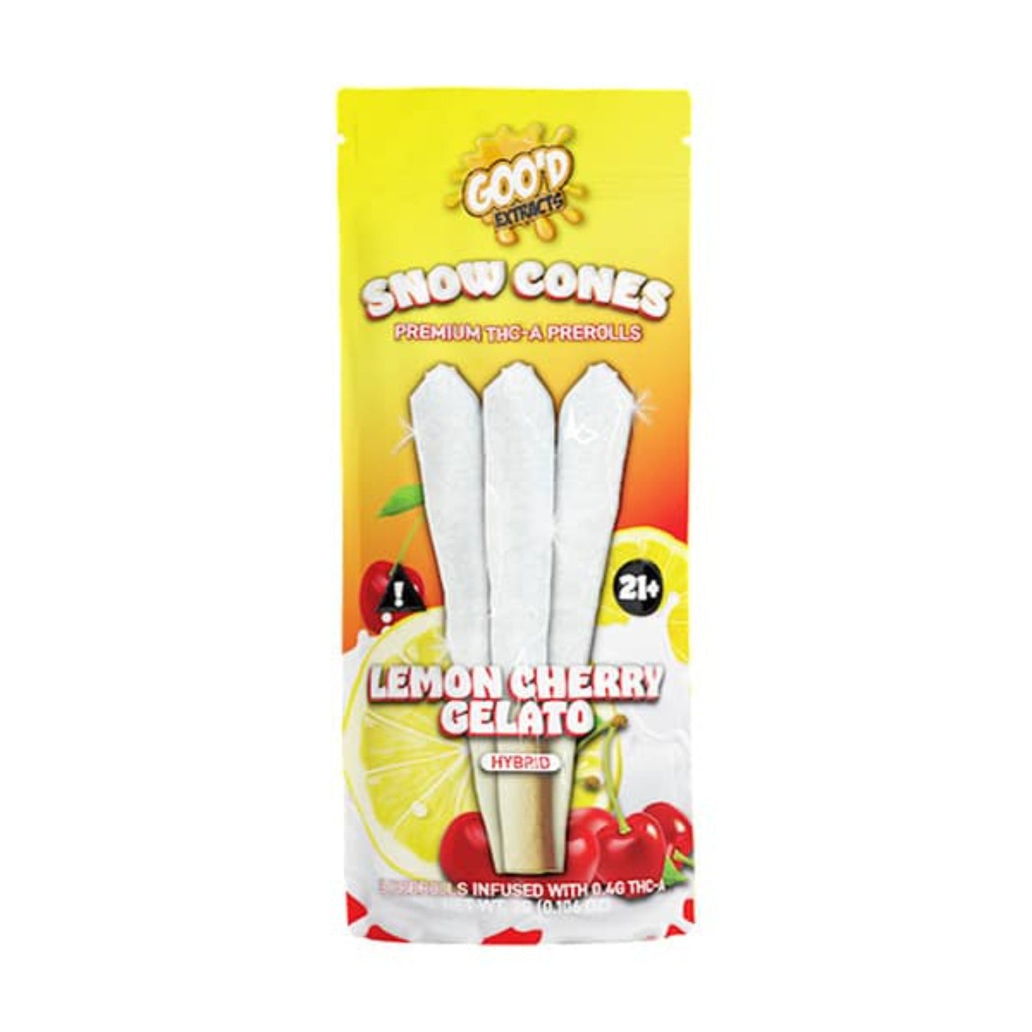 Goo'd Snowcone THC-A Pre-Rolls - 3 Pack Lemon Cherry Gelato