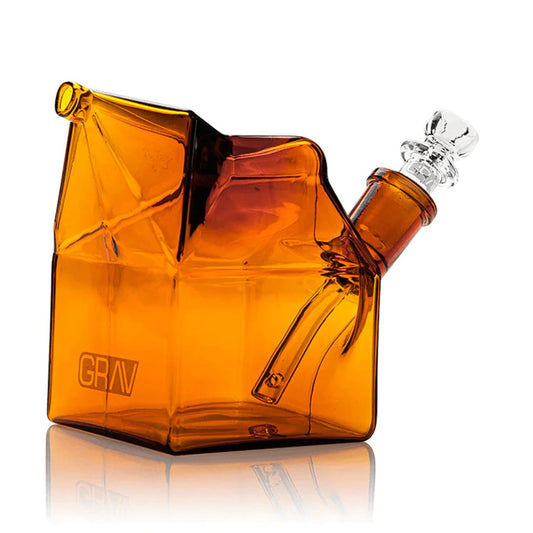 GRAV Milk Carton Bubbler - 4in Amber