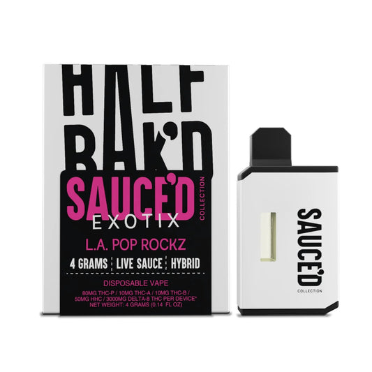 Half Bakd Sauced Exotix THC-P Device - 4000mg LA Pop Rockz (H) / 1 Pack