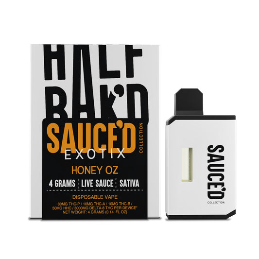 Half Bakd Sauced Exotix THC-P Vaporizer - 4000mg Honey OZ (S)