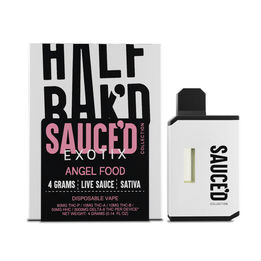 Half Bakd Sauced Exotix THC-P Vaporizer - 4000mg Angel Food (S)