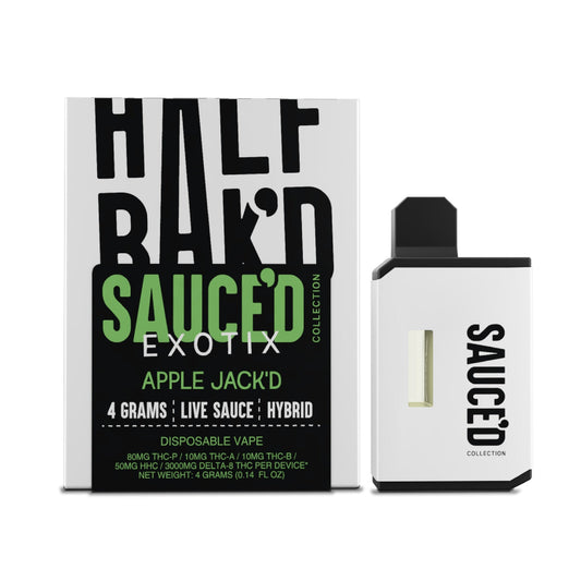 Half Bakd Sauced Exotix THC-P Vaporizer - 4000mg Apple Jack'd (H)
