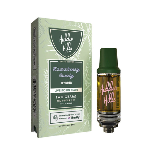 Hidden Hills Bussin Blend Live Rosin THC-P Cartridge - 2000mg Zazzberry Candy (H)