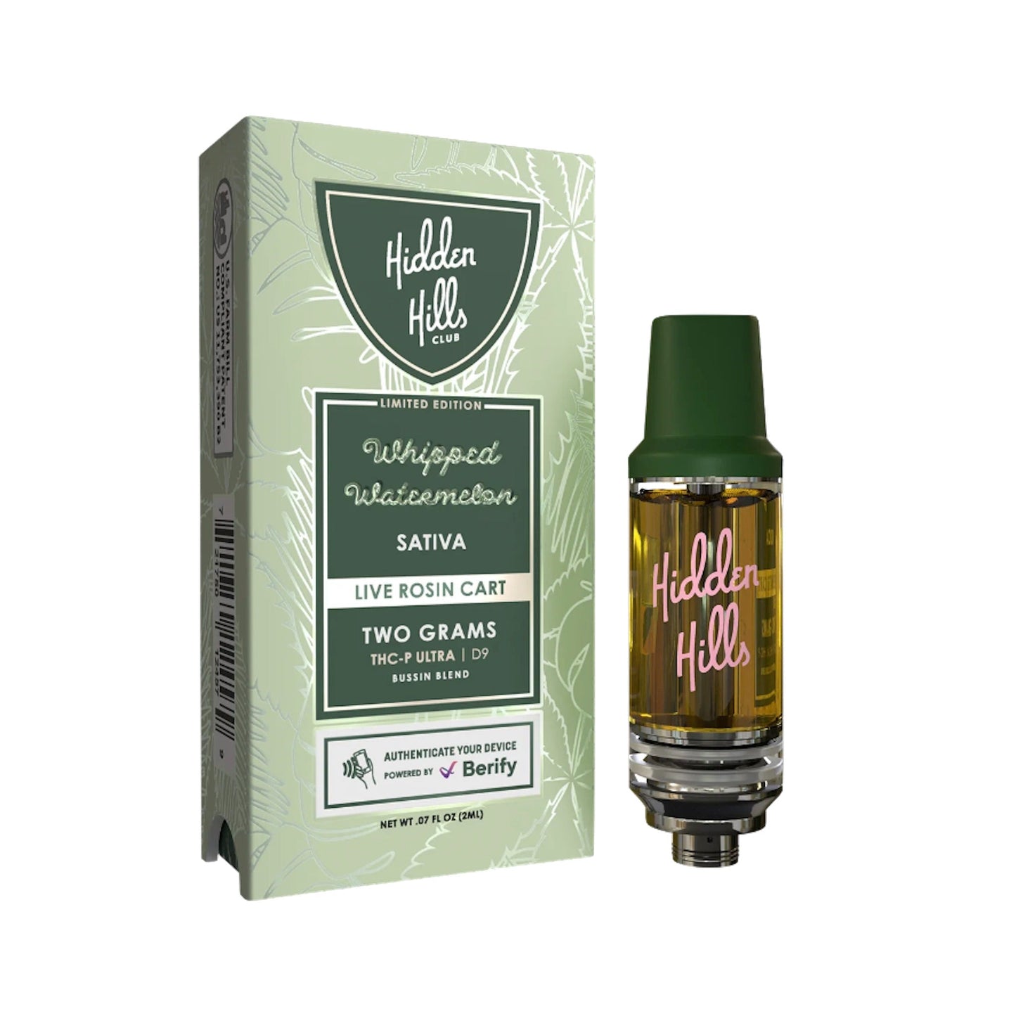 Hidden Hills Bussin Blend Live Rosin THC-P Cartridge - 2000mg Whipped Watermelon (S)