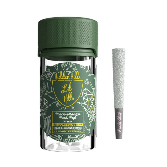 Hidden Hills Buzzdown VVS Liquid Diamond THC-A Pre-Roll - 3.75g (5ct) Peach Mango Pushpop (H)