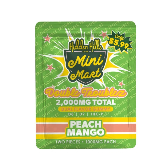 Hidden Hills Mini Mart THC-P Double Troublez Gummies - 2000mg Peach Mango (H)