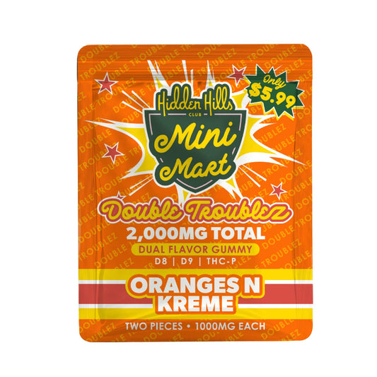 Hidden Hills Mini Mart THC-P Double Troublez Gummies - 2000mg Oranges N Kreme (H)