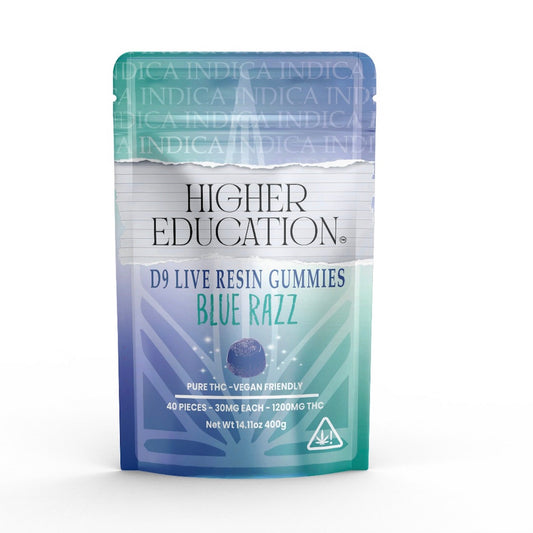 Higher Education Live Resin Delta 9 Gummies - 1200mg (40ct) Blue Razz