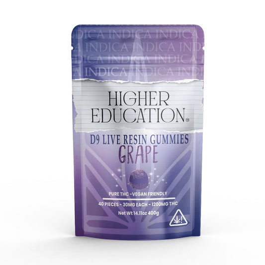 Higher Education Live Resin Delta 9 Gummies - 1200mg (40ct) Grape