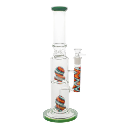 Huge Straight Tube Barbershop Bong - 16in Green