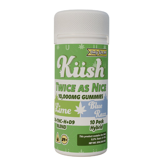 Kush Twice As Nice Double Stack THC Gummies - 10,000mg Lime / Blue Razz