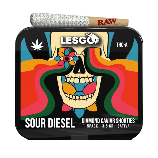 LESGO Diamond Caviar THC-A Mini Pre-Rolls - 5ct Sour Diesel (S)