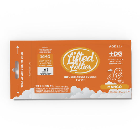 Lifted Lollipop THC Infused Adult Suckers - 1ct Mango