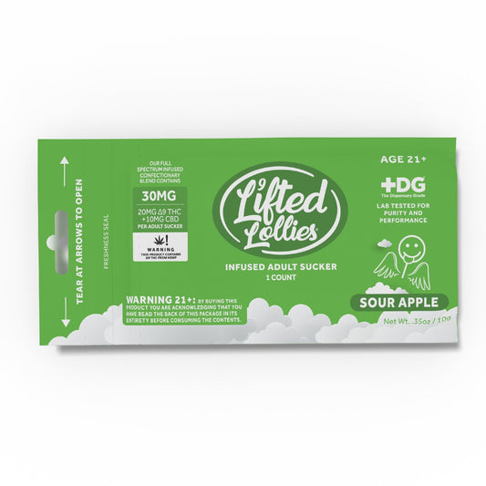 Lifted Lollipop THC Infused Adult Suckers - 1ct Sour Apple