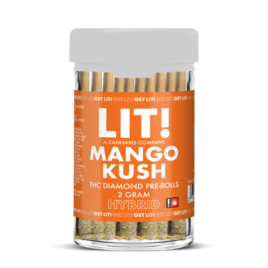 Lit! THC-A Liquid Diamonds Pre-Rolls - 10ct Mango Kush