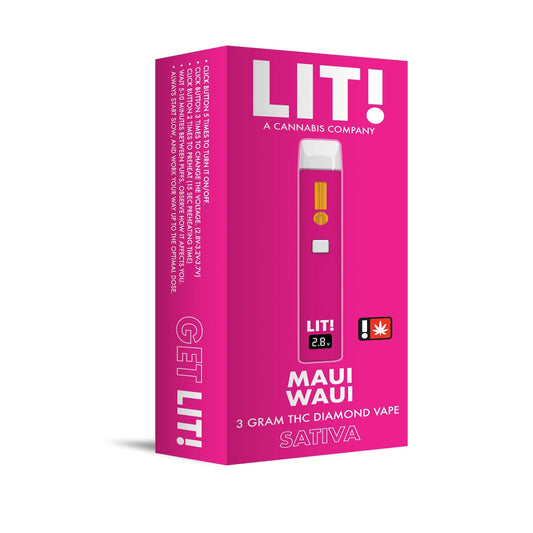Lit! THC-A Liquid Diamonds Vaporizer - 3000mg Maui Wowie (S)